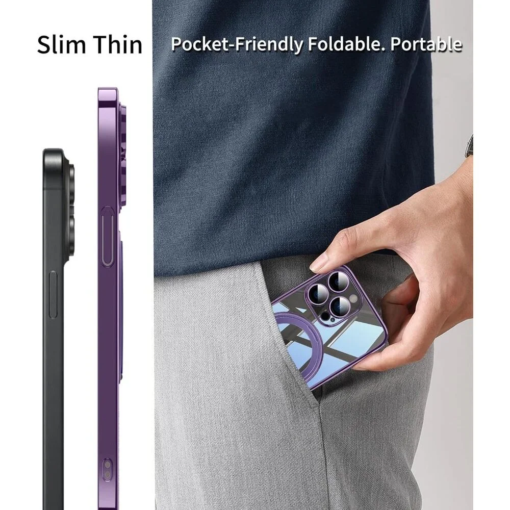 360° Rotatable Magnetic Ring for iPhone 13 Case‎ Clear Lens Protection